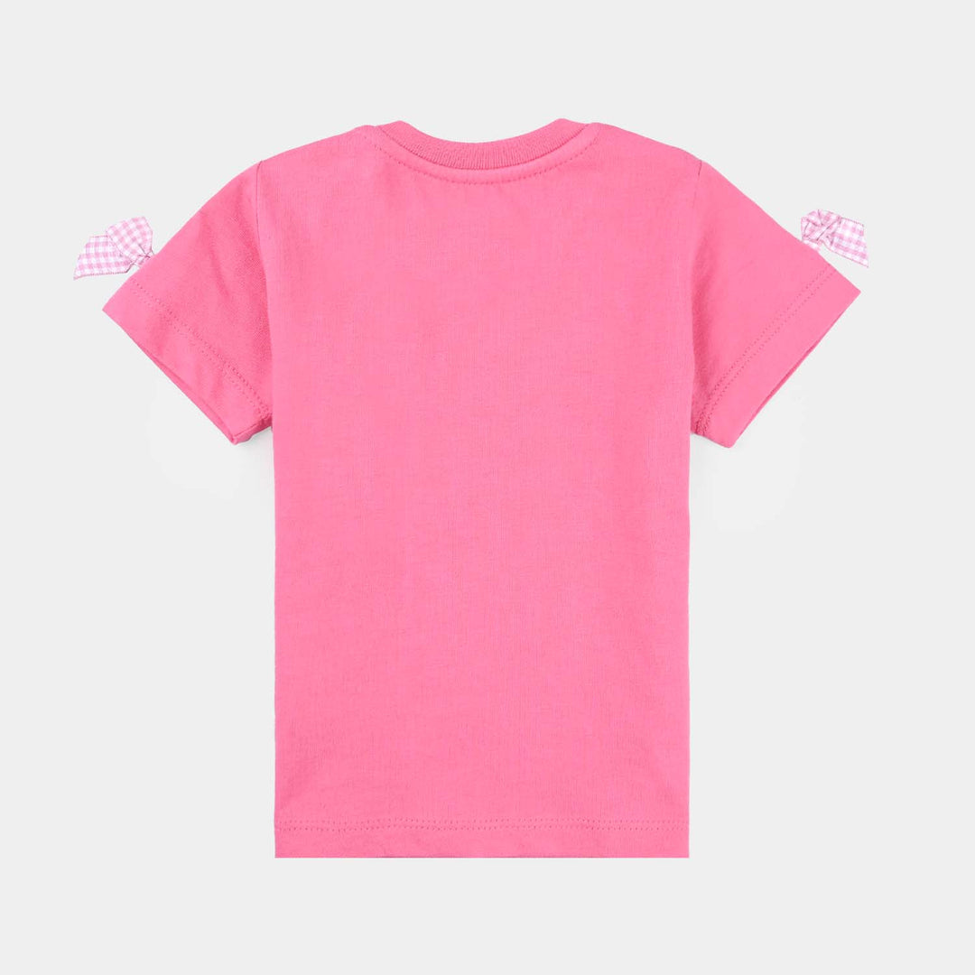 Infant Girls Cotton Jersey T-Shirt-Hot Pink