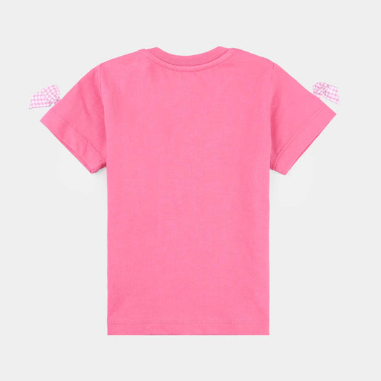 Infant Girls Cotton Jersey T-Shirt-Hot Pink