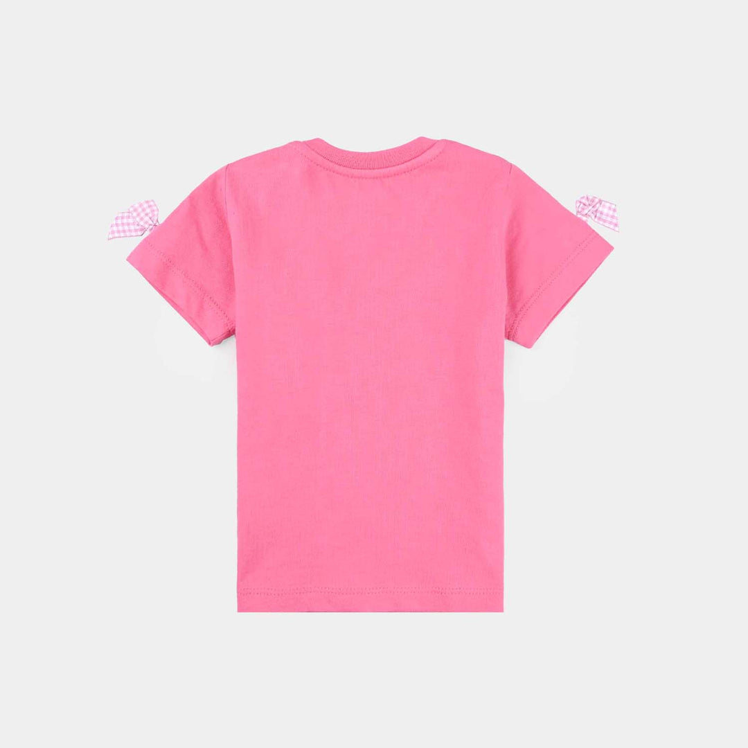 Infant Girls Cotton Jersey T-Shirt-Hot Pink