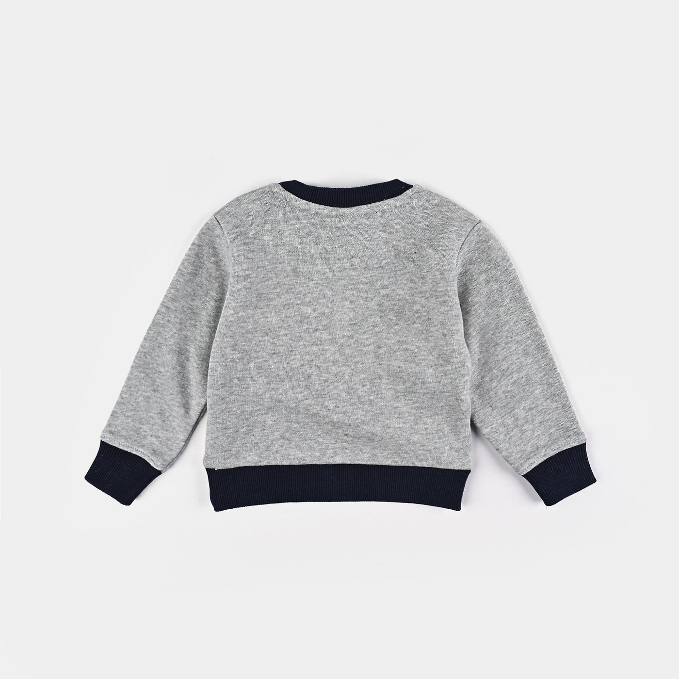 Infant Boys Cotton Terry Sweatshirt Frog-Grey/Navy