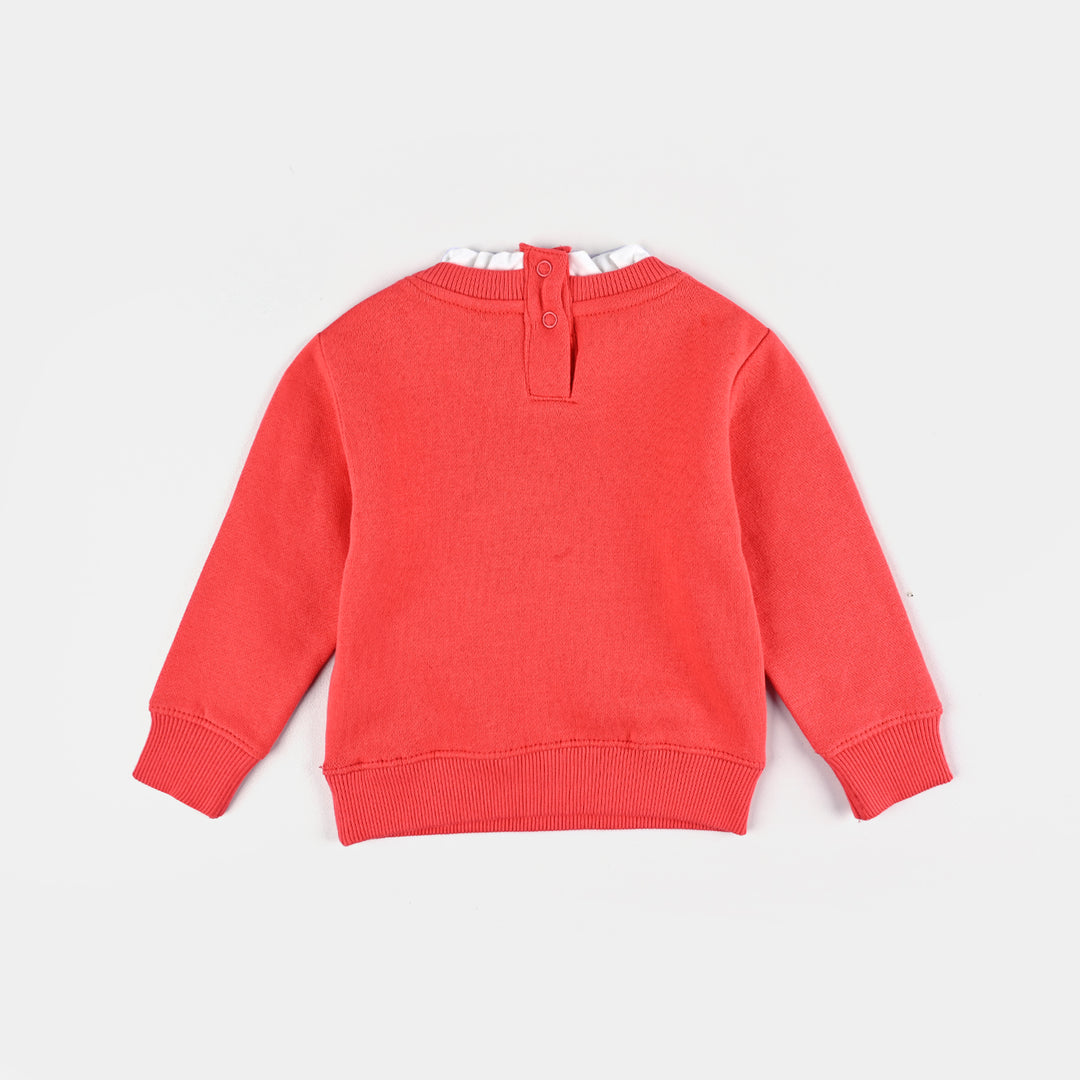 Infant Girls Cotton Terry Sweatshirt Quack-Red