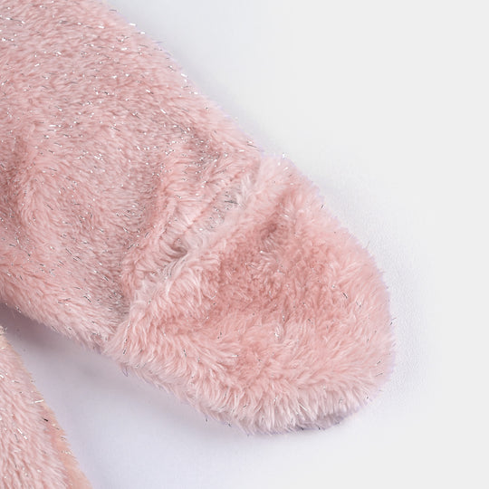 Infant Girls Sherpa Romper Fur-Pink