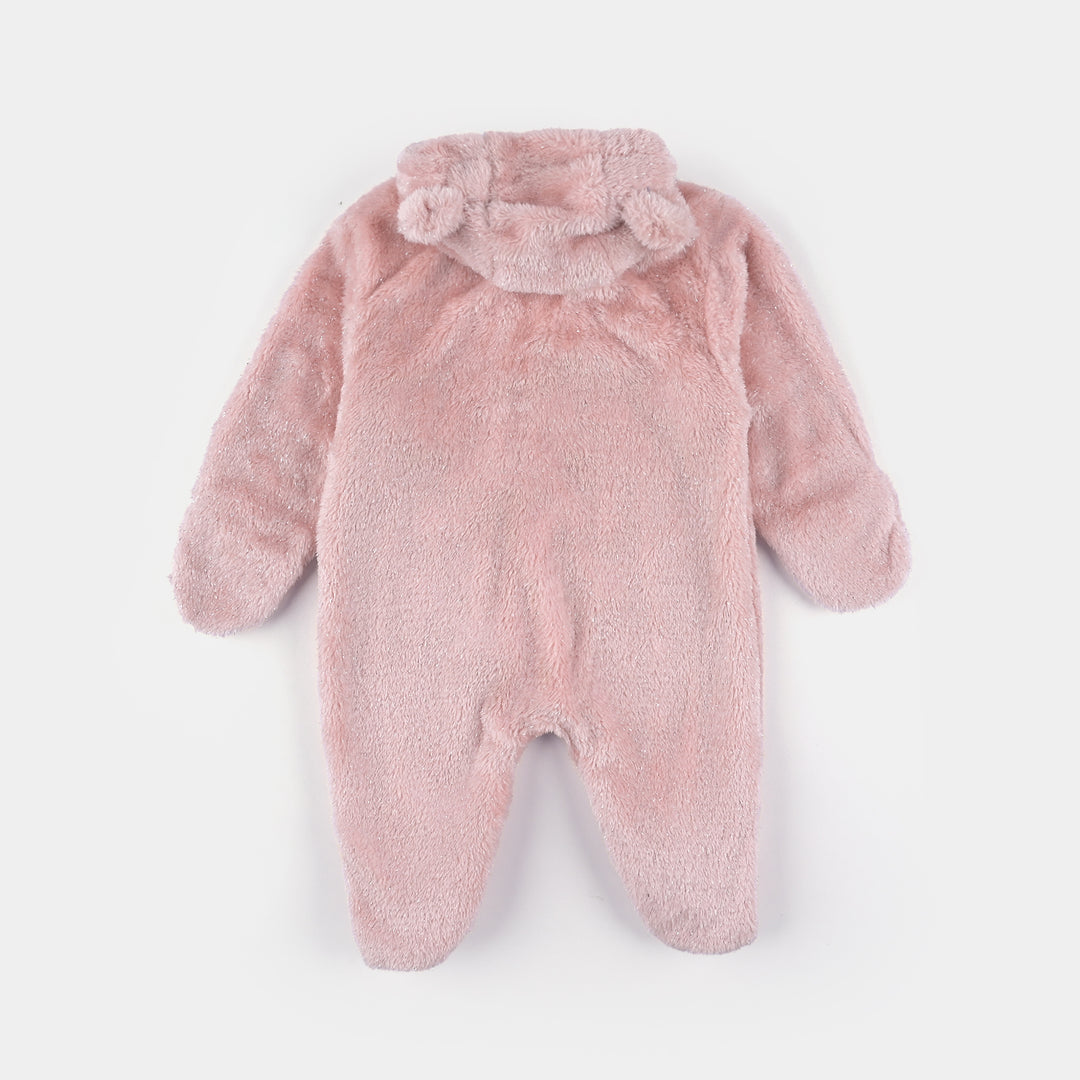 Infant Girls Sherpa Romper Fur-Pink