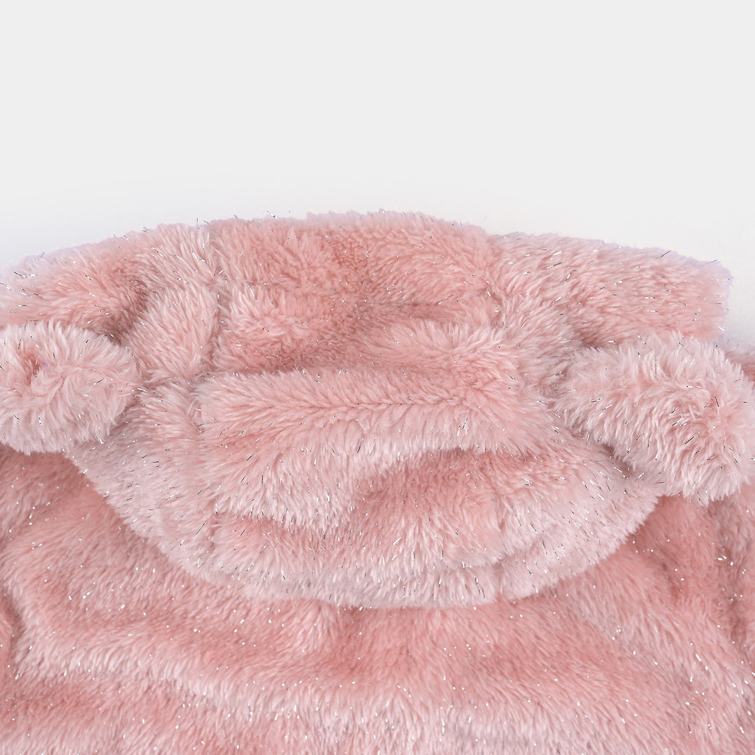 Infant Girls Sherpa Romper Fur-Pink