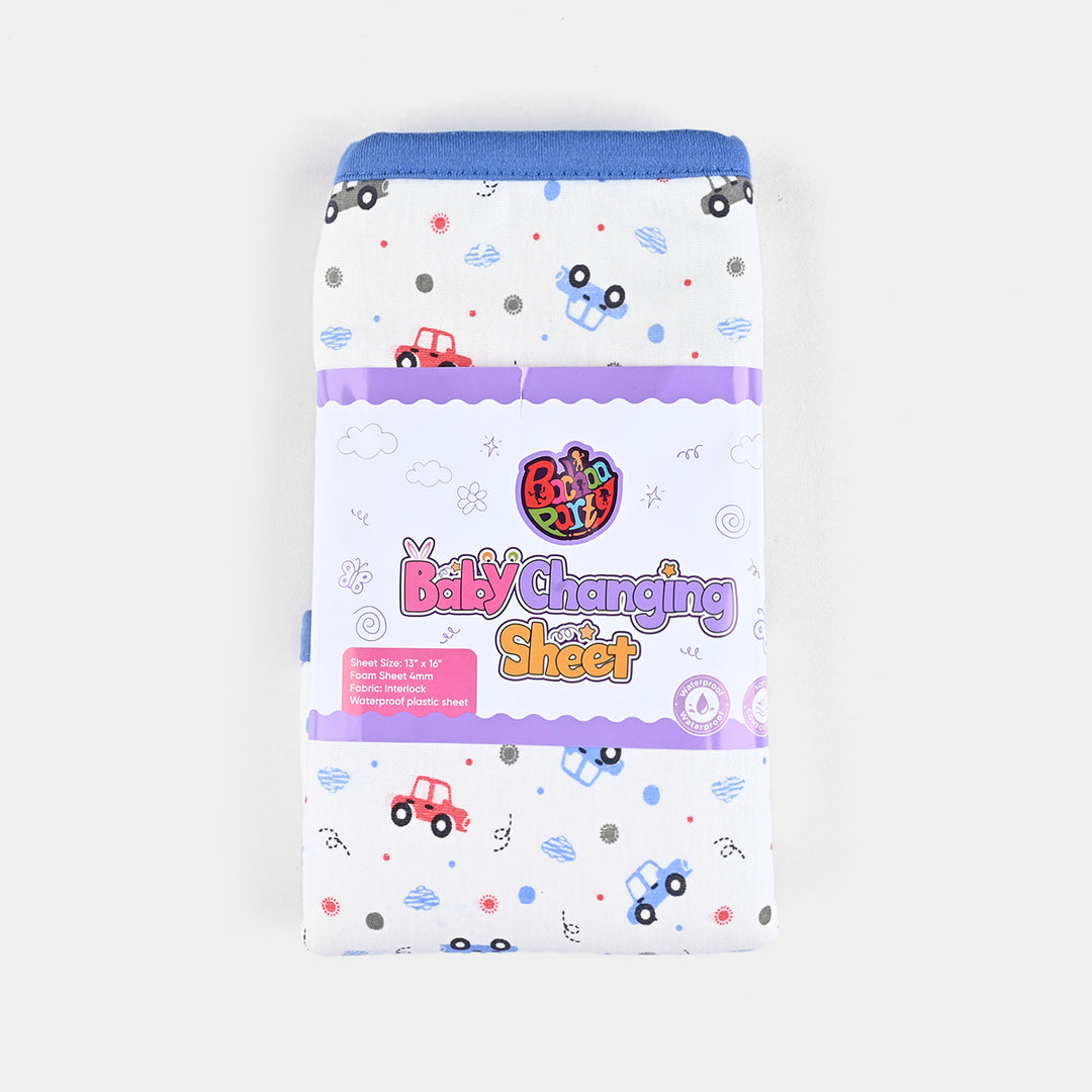 Baby Changing Sheet 13*16 Small Car | Blue