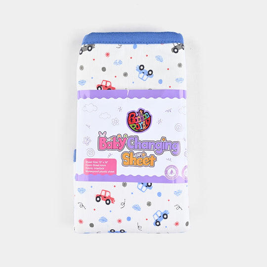 Baby Changing Sheet 13*16 Small Car | Blue