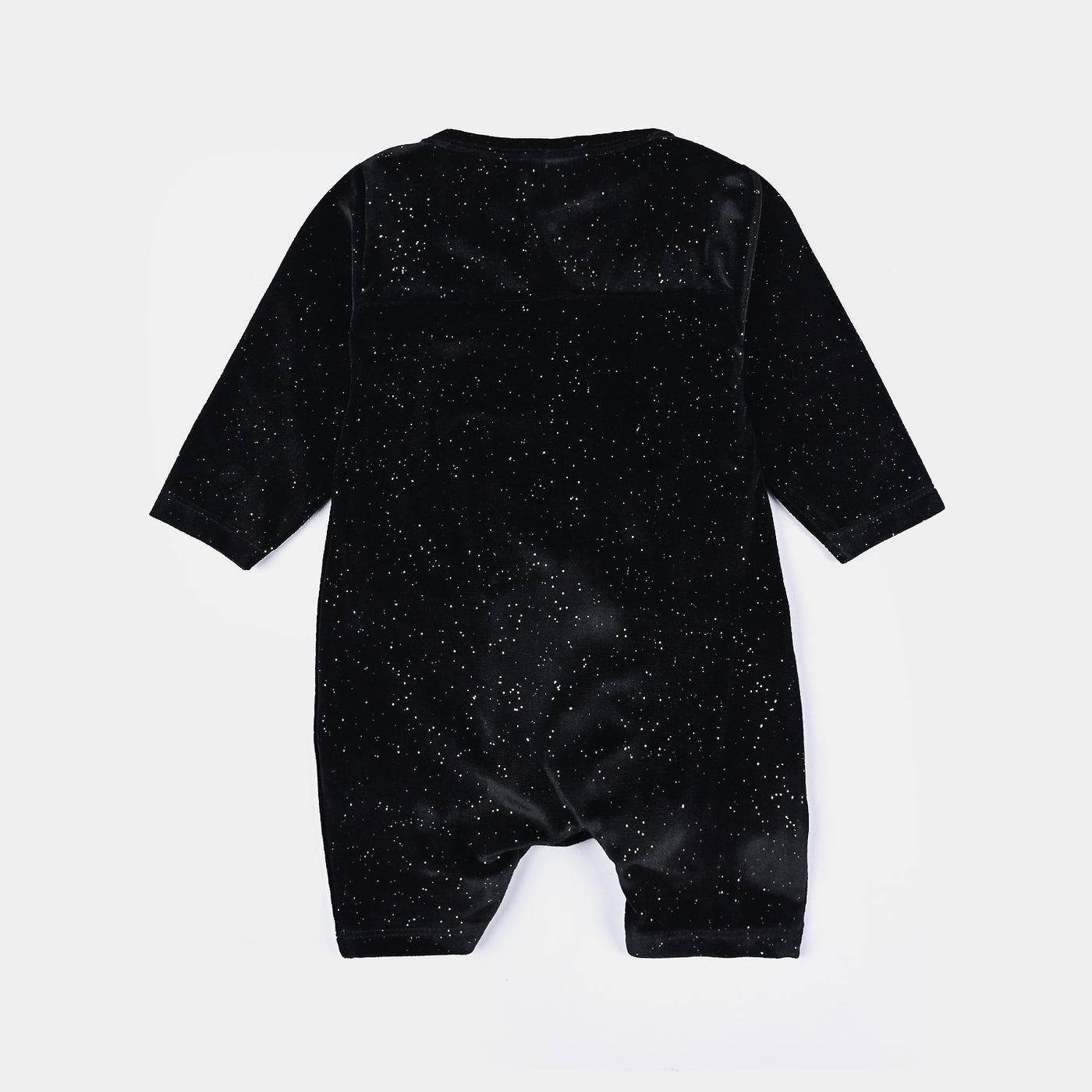 Infant Girls Velvet Romper-BLACK