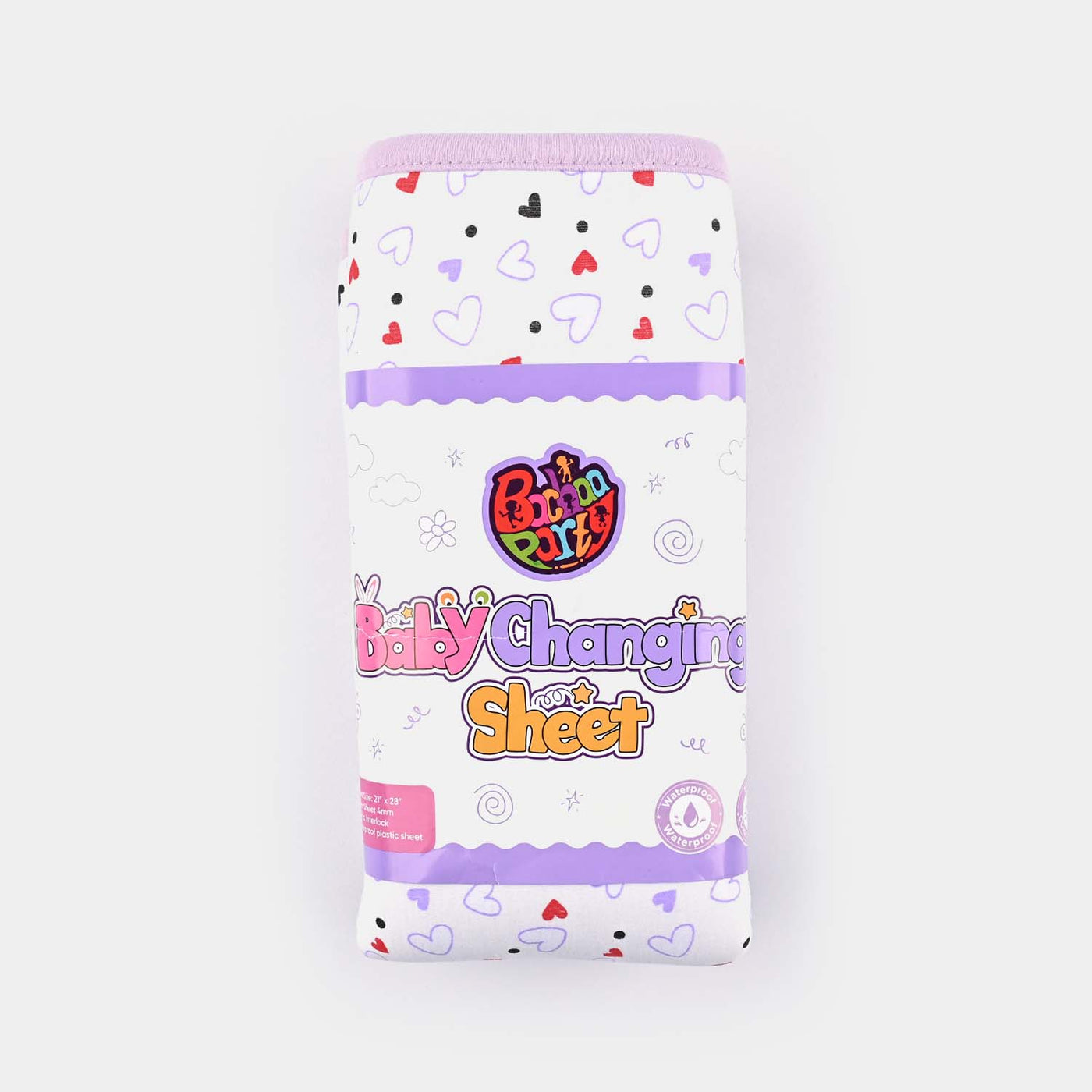 Baby Changing Sheet Heart | Purple