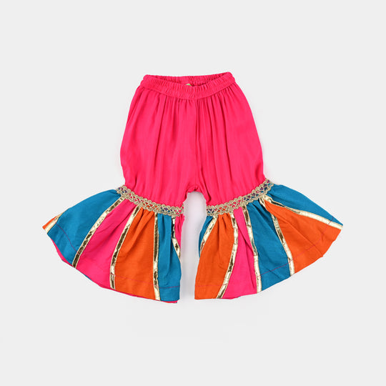 Infant Girls Raw Silk 2Pcs Bahar-Pink