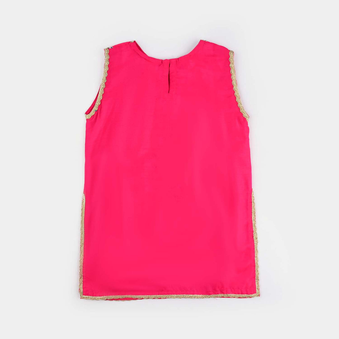 Girls Raw Silk 3 Pcs Bahar-Pink