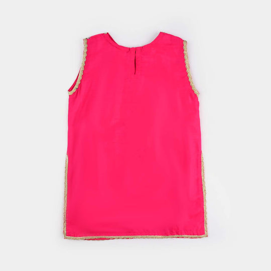 Girls Raw Silk 3 Pcs Bahar-Pink