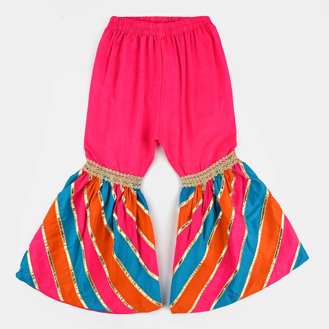 Girls Raw Silk 3 Pcs Bahar-Pink