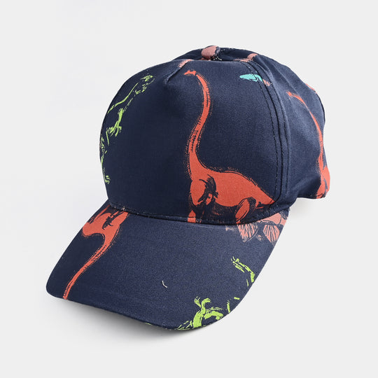 Infant Boys Cotton Twill Cap Dinosaur-NAVY