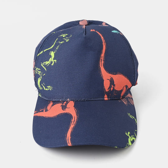 Infant Boys Cotton Twill Cap Dinosaur-NAVY