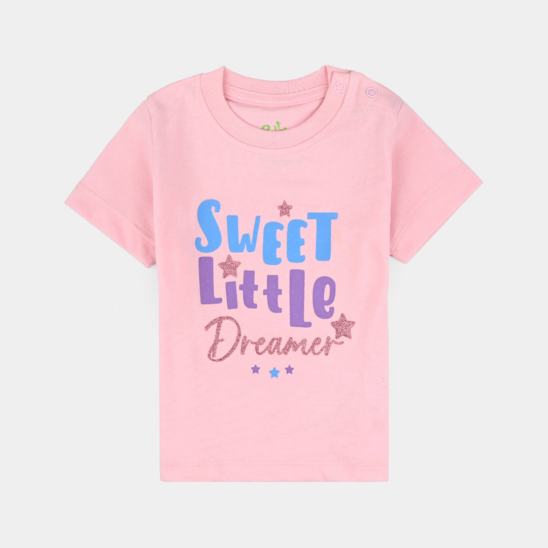 Infant Girls Poly Cotton Jersey Sweet Dreamer-Candy Pink