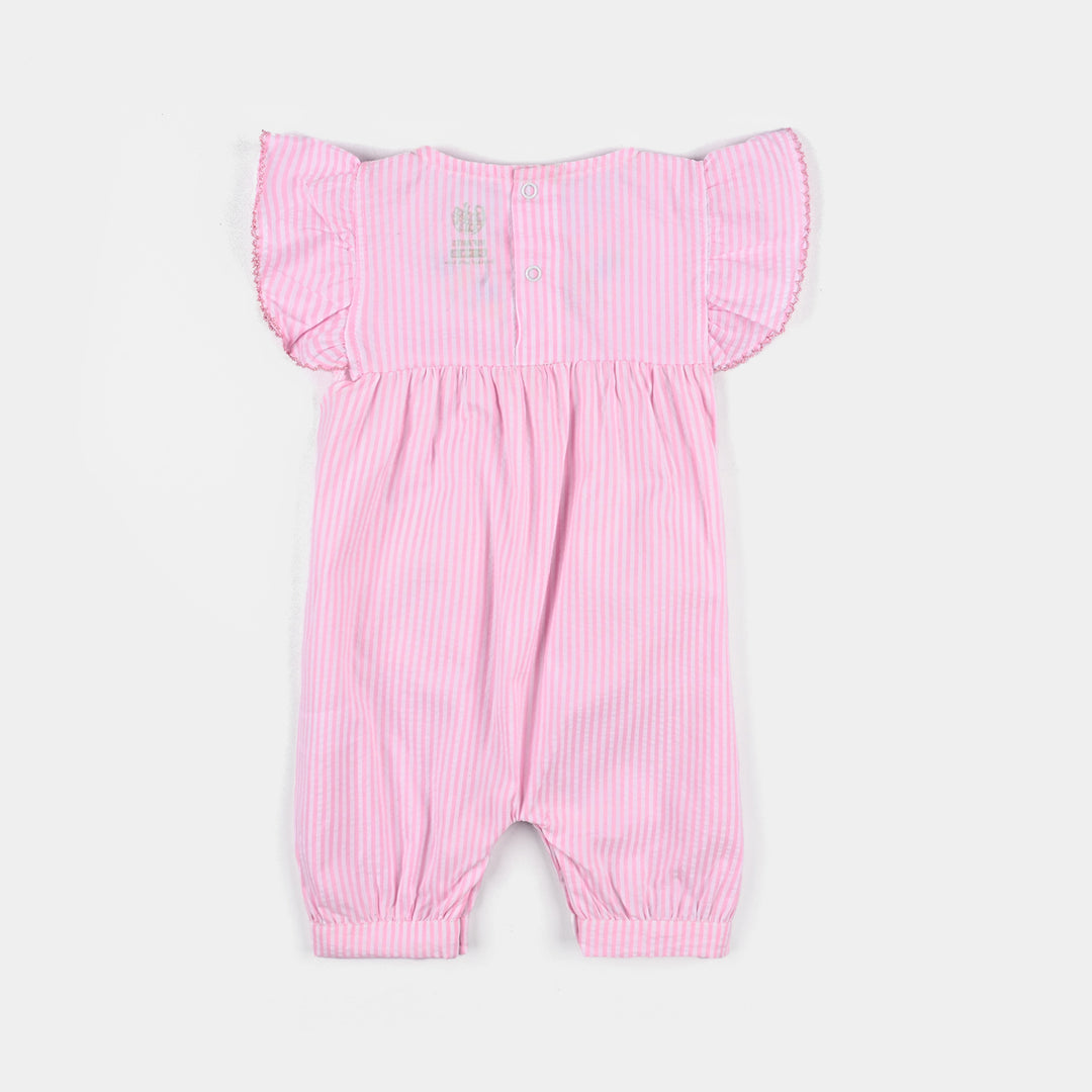 infant Girls Yarn Dyed Romper Bloom The Pink