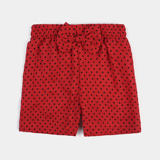 Infant Girls Seersucker 2 PC Black Polka Dot - Red