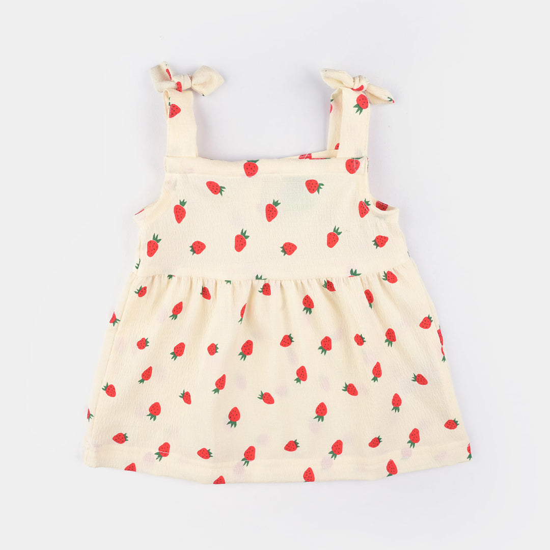 Infant Girls Seersucker 2 PC Strawberry-Cream