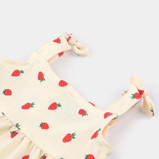 Infant Girls Seersucker 2 PC Strawberry-Cream