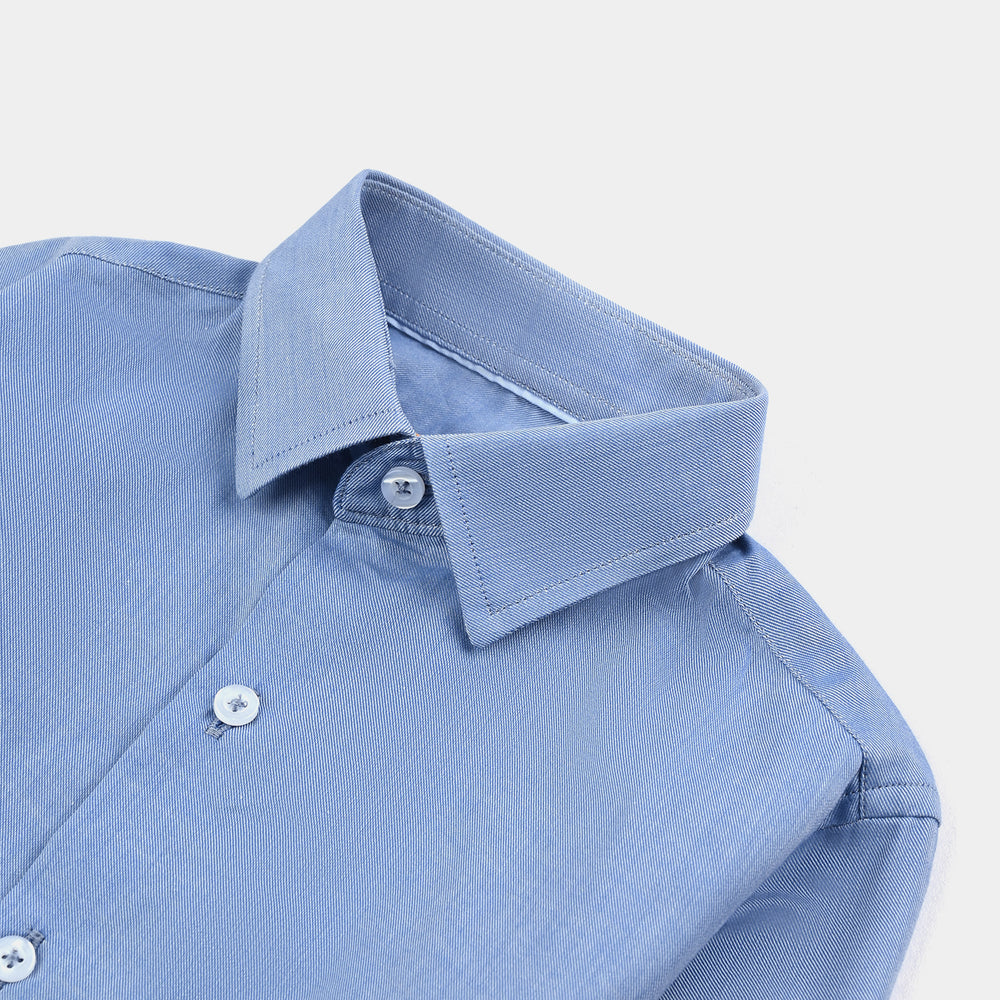 Boys Chambray Formal Shirt-Blue