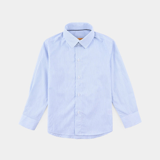 Boys Yarn Dyed Formal Shirt-Light Blue