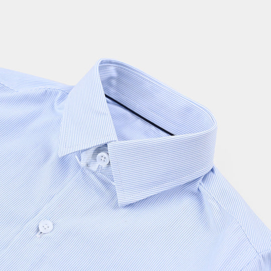 Boys Yarn Dyed Formal Shirt-Light Blue