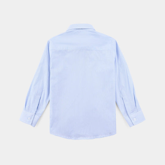 Boys Yarn Dyed Formal Shirt-Light Blue