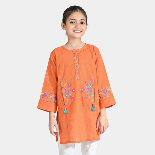 Girls Cotton Slub EMB Kurti Dastoor