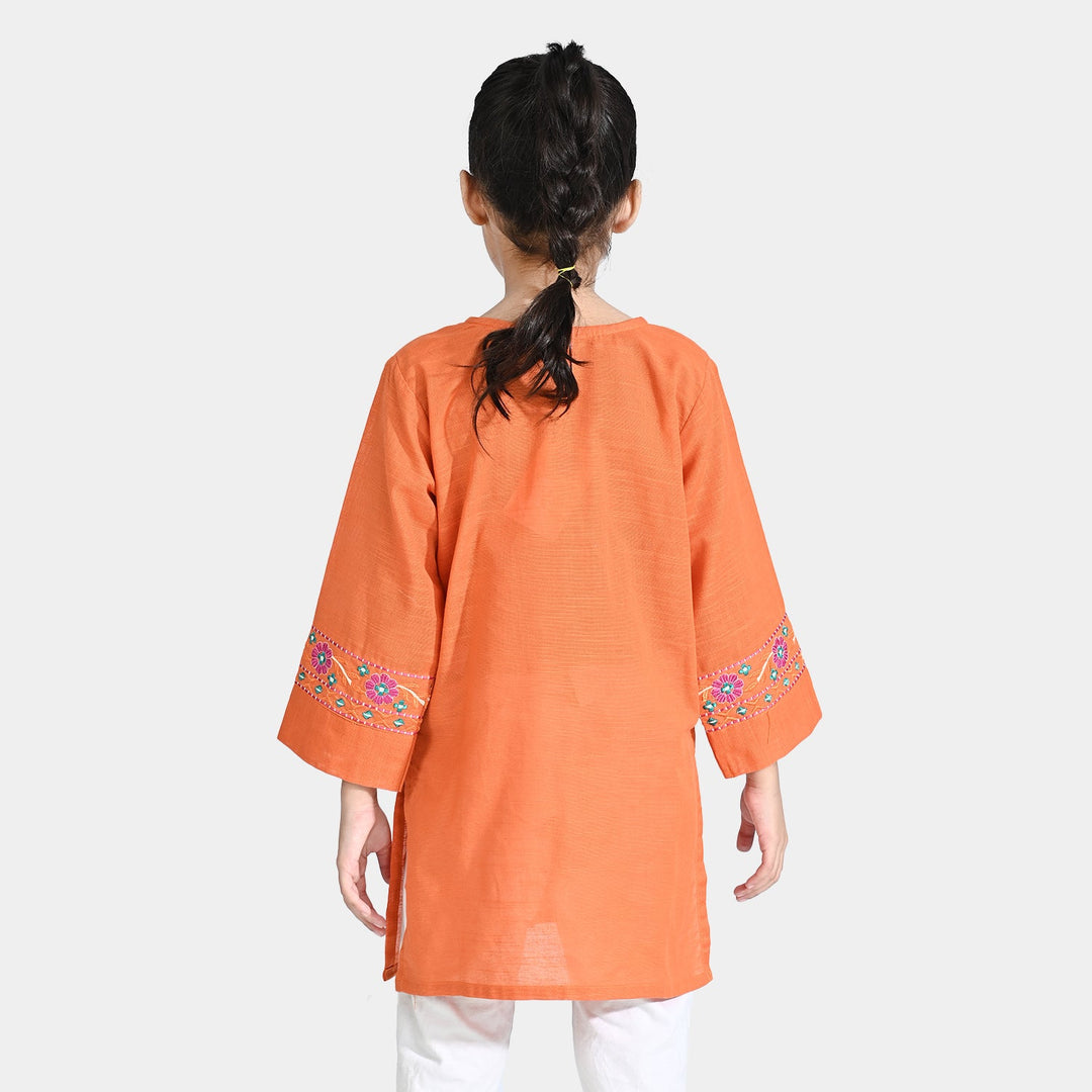 Girls Cotton Slub EMB Kurti Dastoor