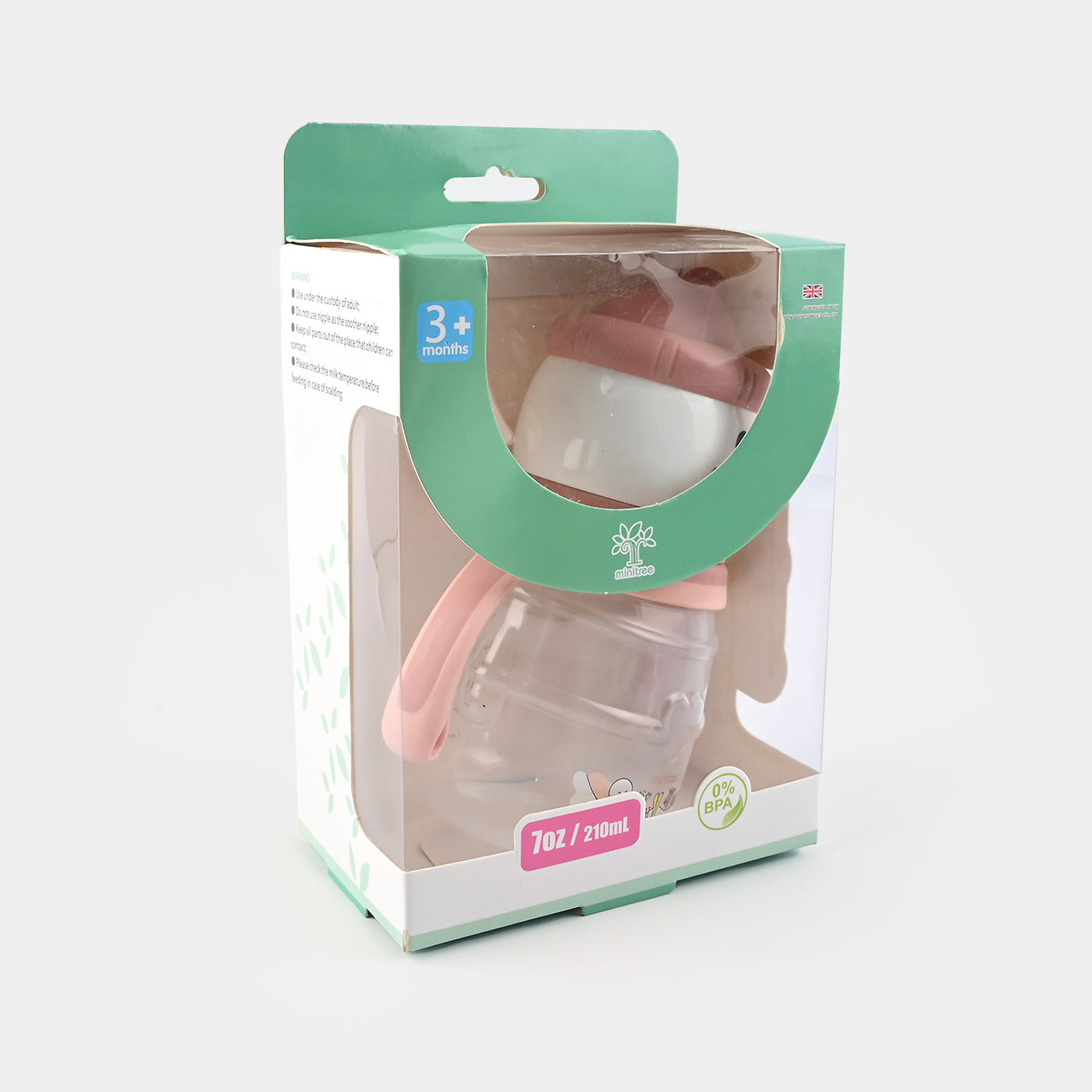 Baby Feeding Bottle Minitree With Handle | Pink | 210ml