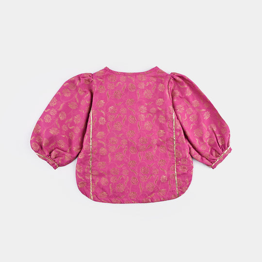 Infant Girls Jacquard Kurti Leher-Magenta