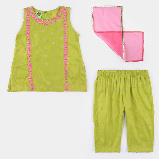 Girls Jacquard 3 Pcs Hassen-Green