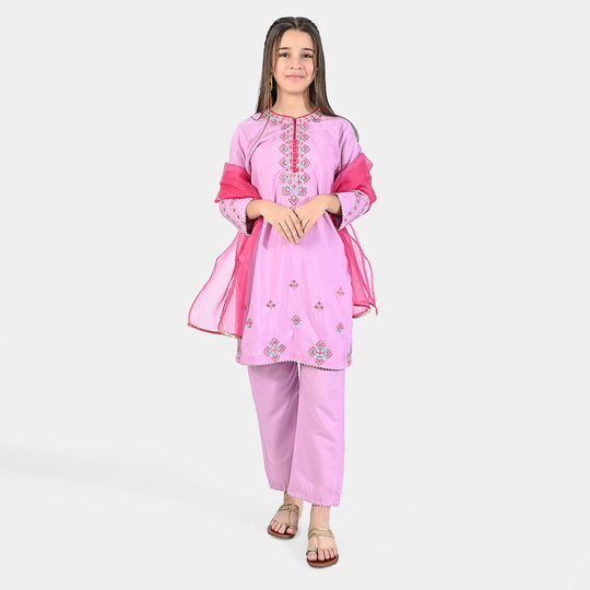 Girls Poly Cambric 3 Pcs Noor-E-Husn