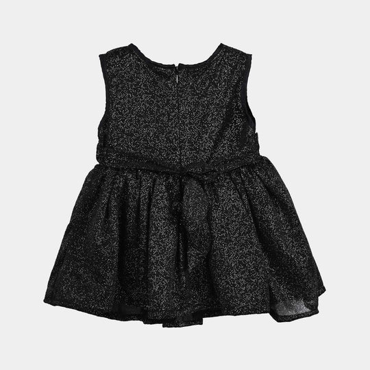 Infant Girls Net Fancy Frock Galaxy-BLACK