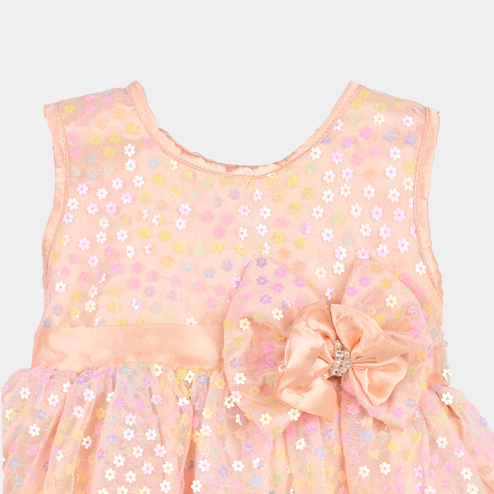 Infant Girls Sequence Fancy Frock Rainbow-Multi