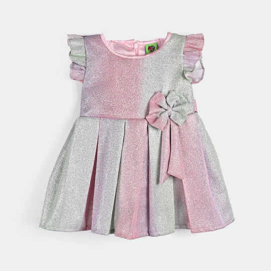 Infant Girls Moonlight Fancy Frock Rainbow Pleated-Multi