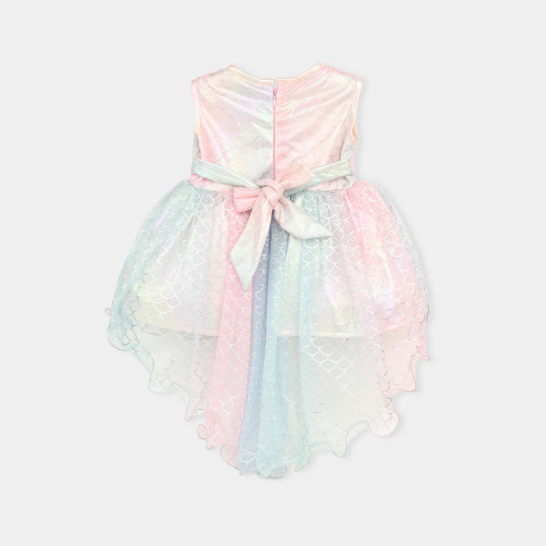 Infant Girls Net Fancy Frock Rainbow-Multi