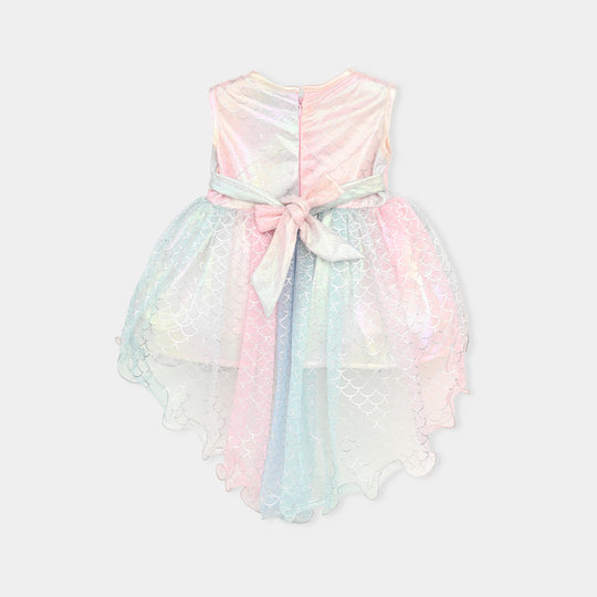 Infant Girls Net Fancy Frock Rainbow-Multi