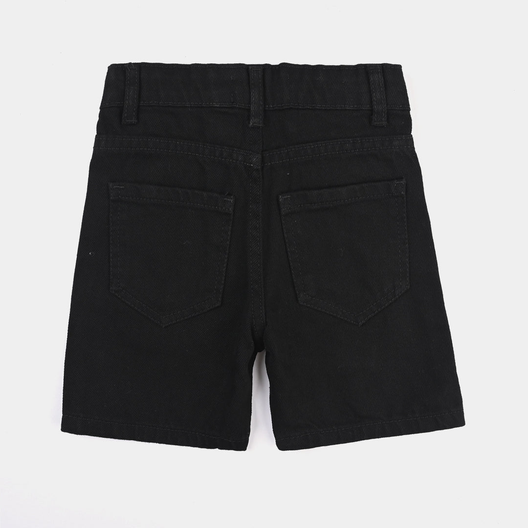 Boys Denim Viscose Basic Denim Short-BLACK