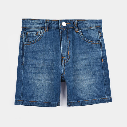 Boys Basic Denim Short-Mid Blue