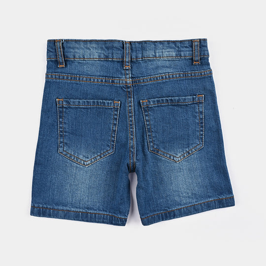 Boys Basic Denim Short-Mid Blue