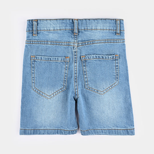 Boys Denim Viscose Basic Short-Light Blue