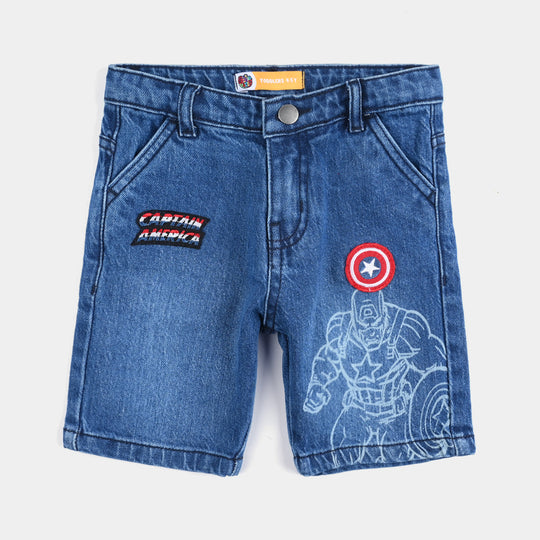 Boys Denim Viscose Short-Ice Blue