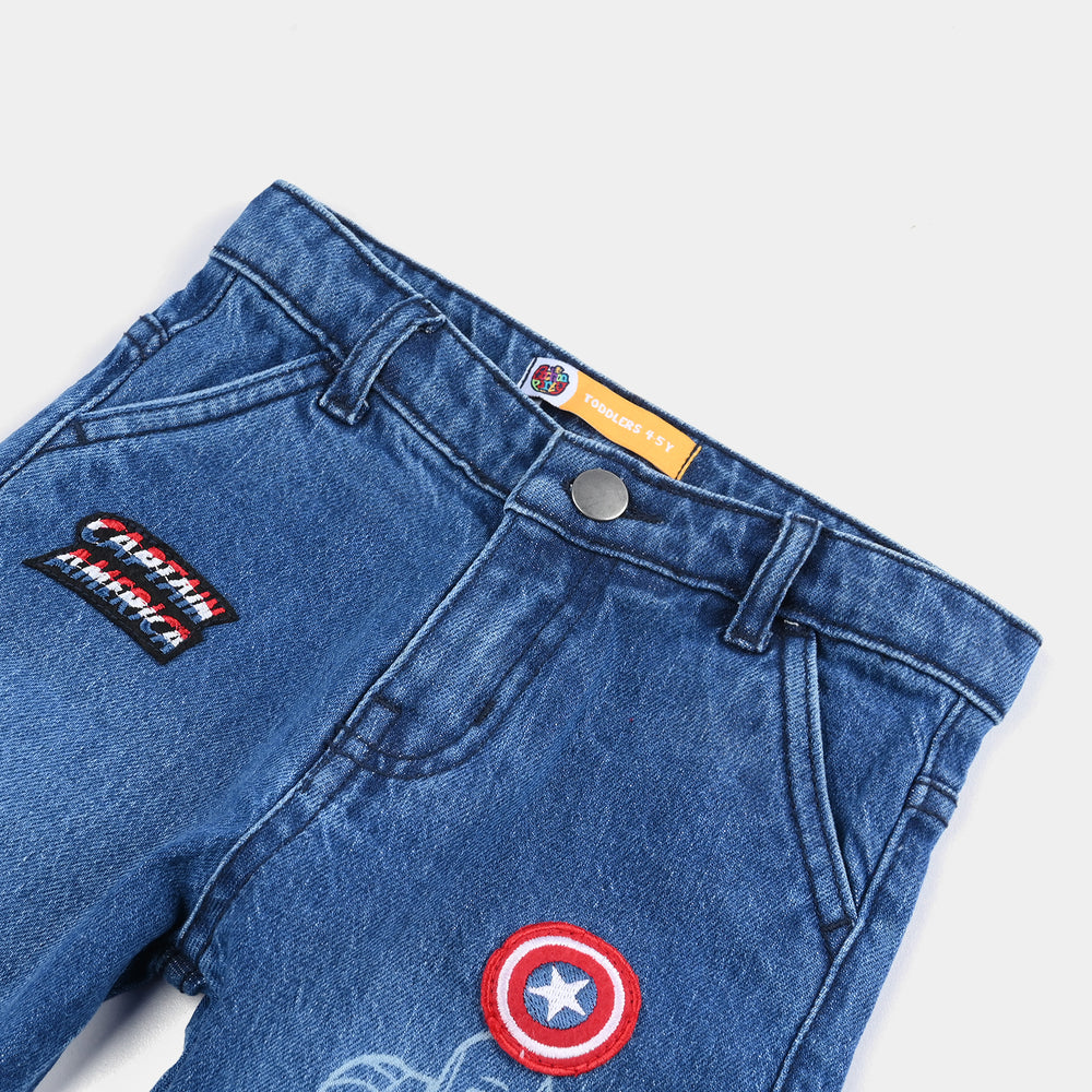 Boys Denim Viscose Short-Ice Blue