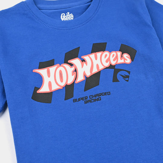 Boys Cotton Jersey T-Shirt H/S Hot Wheels-C.Blue