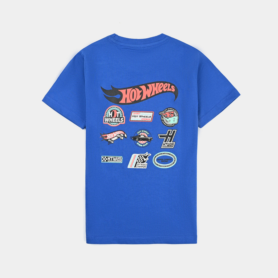 Boys Cotton Jersey T-Shirt H/S Hot Wheels-C.Blue