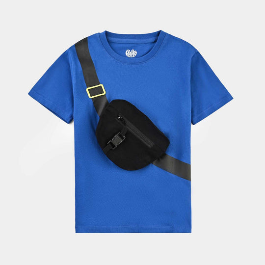 Boys Cotton Jersey T-Shirt H/S Bag-C.Blue