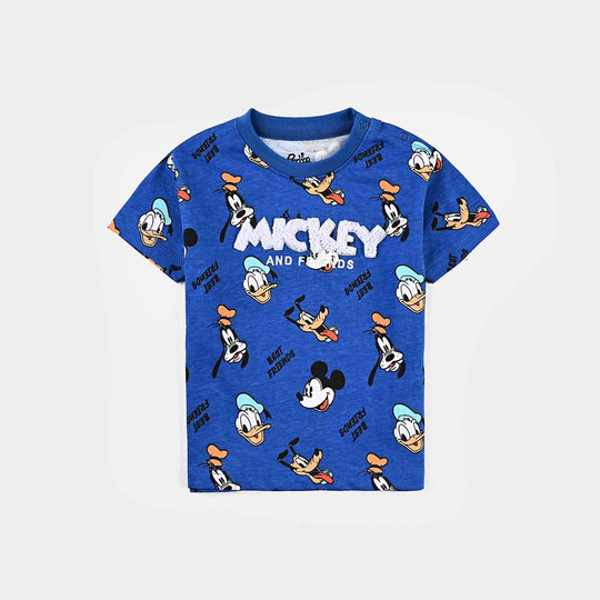 Infant Boys Cotton Jersey T-Shirt-C.Blue