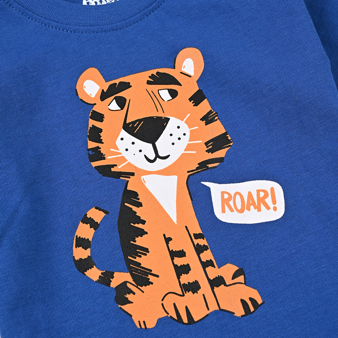 Infant Boys Cotton Jersey T-Shirt Tiger-C.Blue