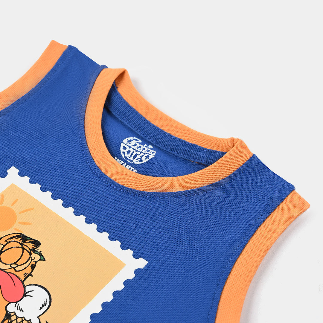 Infant Boys Cotton Jersey Sando Character-C.Blue